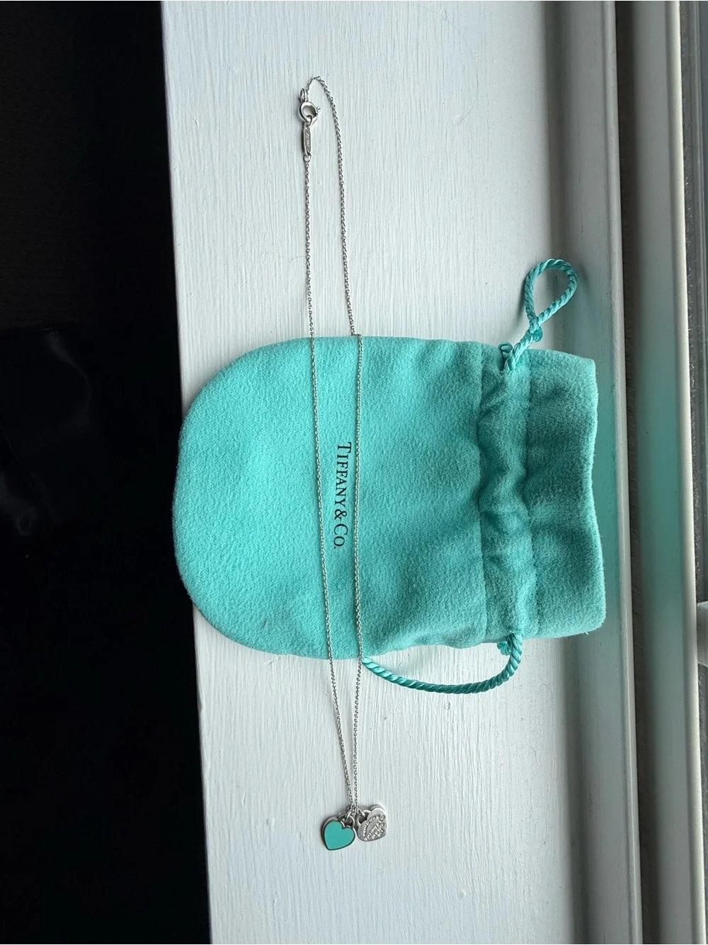 Tiffany & Co. Silver Heart Tag Necklace with Tiffany Blue Enamel Heart - Picture 5 of 5